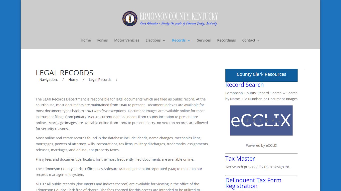 Legal Records | Edmonson County Clerk's Office