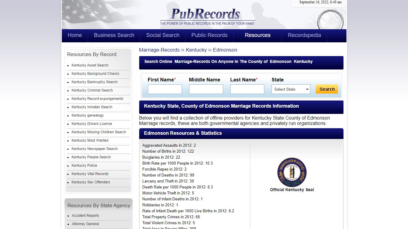 Edmonson County, Kentucky Marriage Records