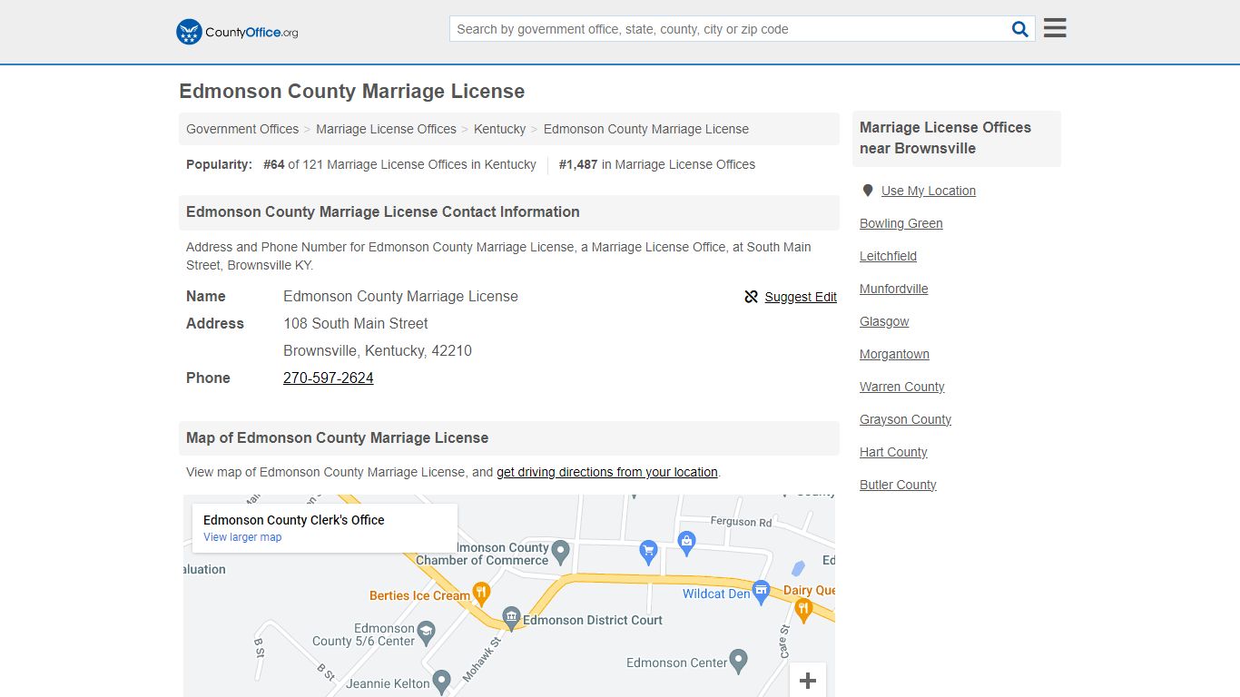 Edmonson County Marriage License